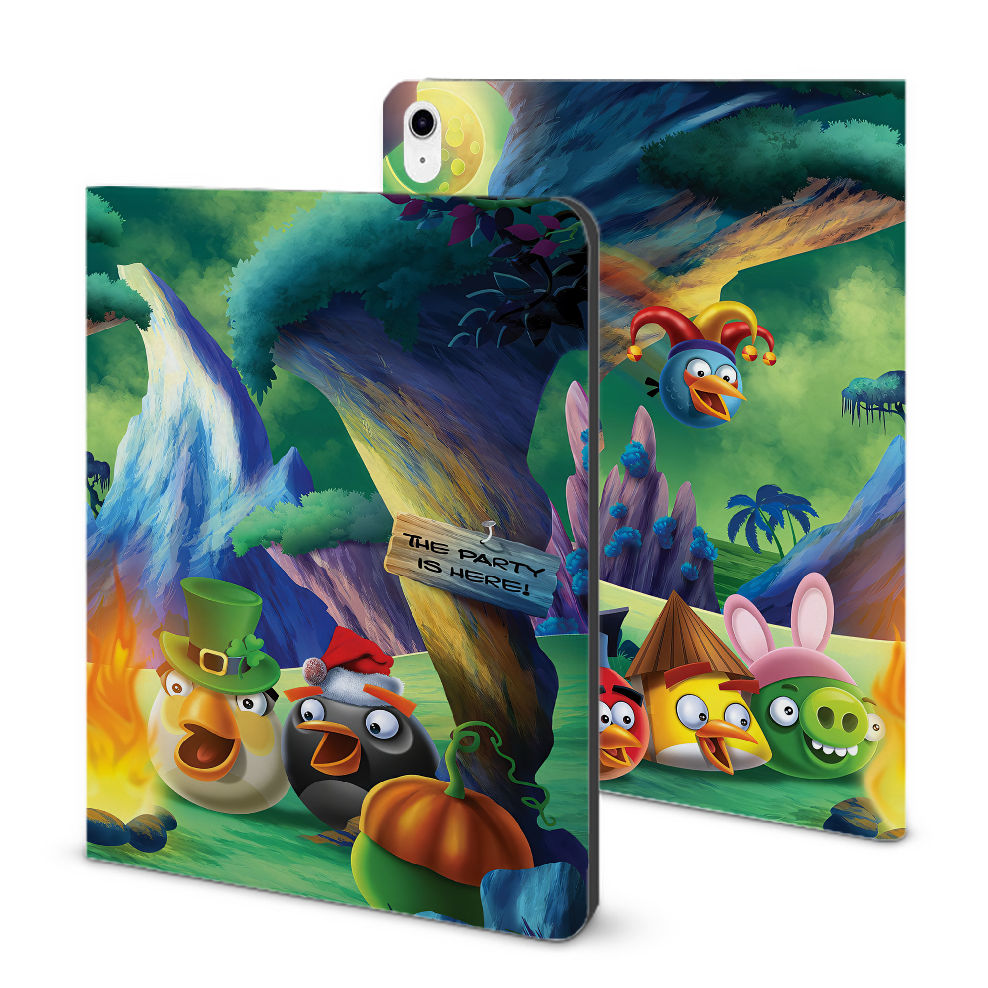 （画像用） Angry Birds アングリーバード IPad ケース ブック型 PUレザー TPU 耐衝撃 軽量 薄型 ペン収納なし 全面保護 IPad 各モデル対応